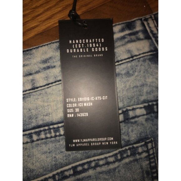 Encrypted Handcrafted Ice Wash Distressed Denim Shorts Size 38 - Picture 3 of 16